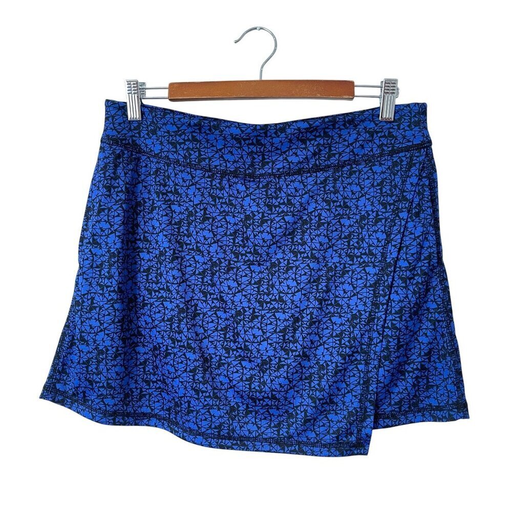 PGA Tour Womens Blue Black Geometric Print Golf Skort With Inner Shorts Size M